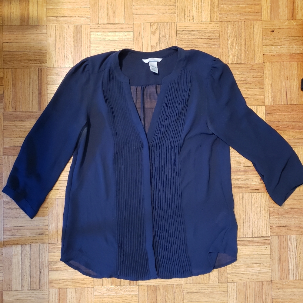 H&M Sheer Blouse, Navy